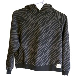 ZARA Hoodie Youth Boys Girls 11/12 Zebra Print Hooded Sweatshirt Warm Pullover